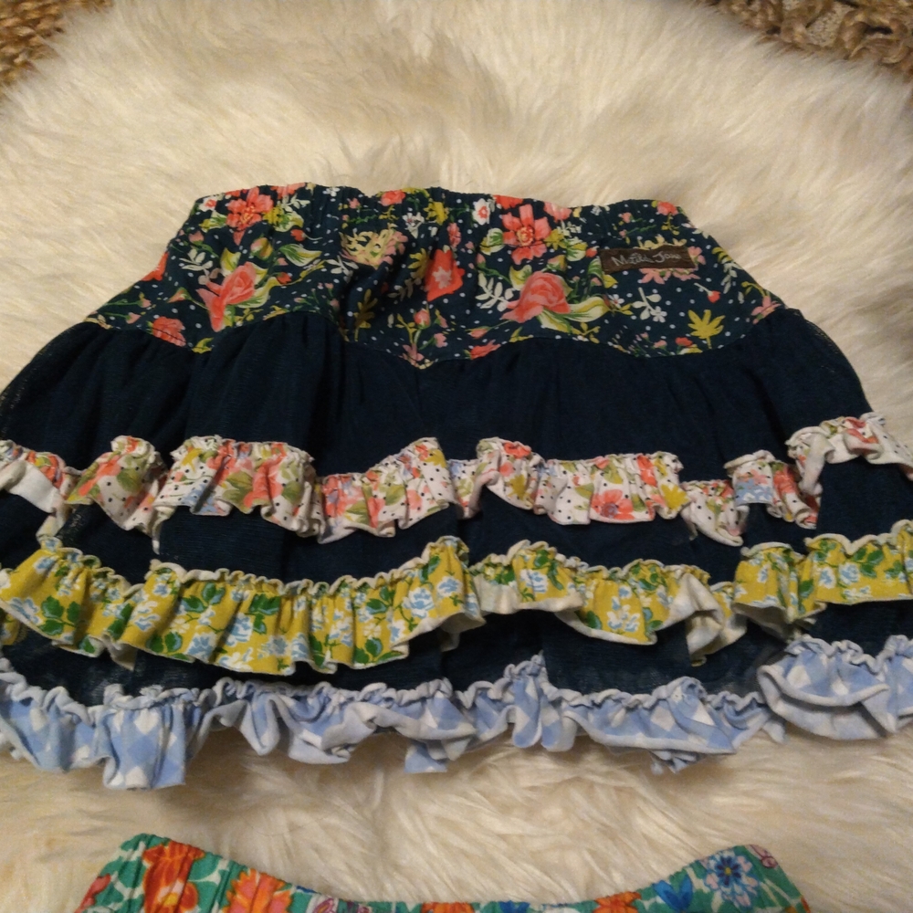 Matilda Jane Floral Ruffle Tulle Skirts Set Of 2 Size 2 - Picture 3 of 8